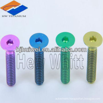 titanium flat head bolt/screw hex socket drive